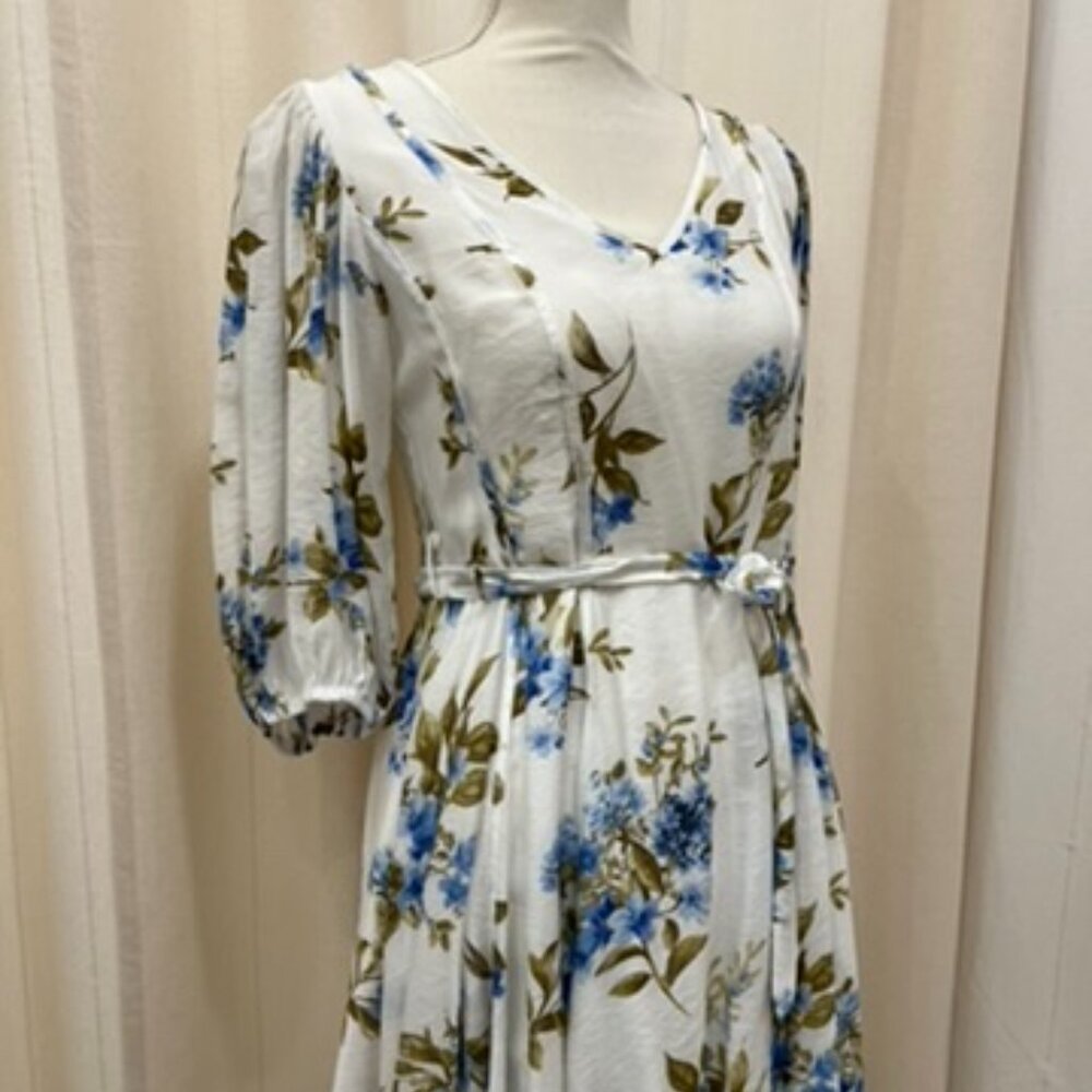 By The River - Floral Peasant Mini Dress
